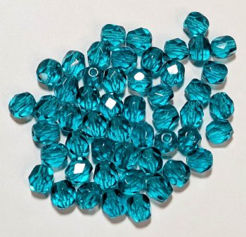 50 6mm Faceted Indicolite Firepolish Beads