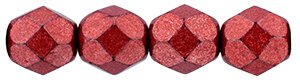 50 6mm Faceted Saturated Metallic Cherry Tomato Firepolish Beads