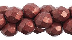 25 8mm Cherry Tomato Saturated Metallic Faceted Beads