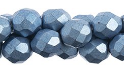 25 8mm Little Boy Blue Saturated Metallic Faceted Beads