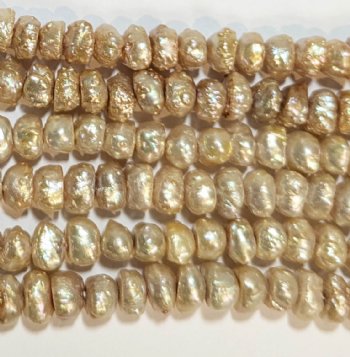 FWP 16inch Strand of 6mm Bumpy Champagne Pearls