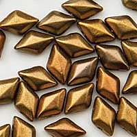 10 Grams of Crystal Gold Rainbow GemDuo Glass Beads