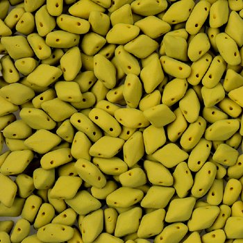 10 Grams of Matte Velvet Lemongrass GemDuo Glass Beads