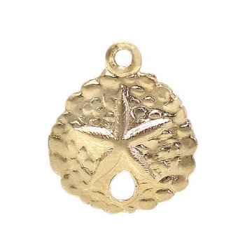 GF032 1, 10x9mm Gold Filled Starfish Sand Dollar Charm / Pendant