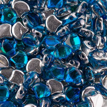 10 Grams 7.5mm Backlit Aquamarine Sfnx Czech Glass Ginko Leaf Beads