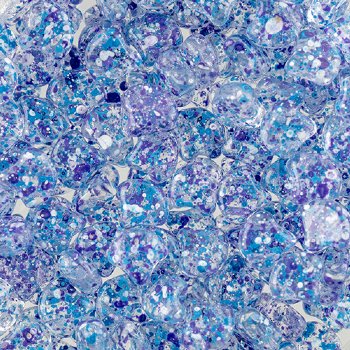 10 Grams 7.5mm Crystal Indigo Confetti Splash Czech Glass Ginko Leaf Beads