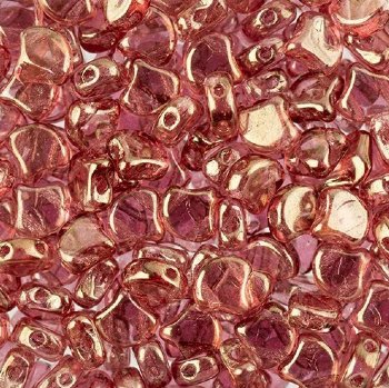 10 Grams 7.5mm Transparent Crystal Red Lustre Czech Glass Ginko Leaf Beads