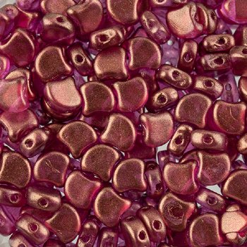 10 Grams 7.5mm French Rose Halo Czech Glass Ginko Leaf Beads