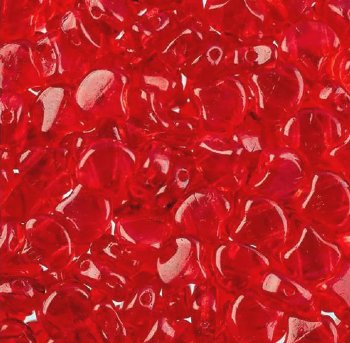 10 Grams 7.5mm Transparent Ruby Red Czech Glass Ginko Leaf Beads
