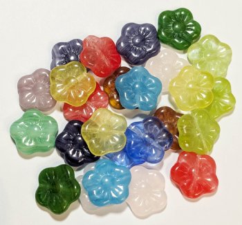 25 15mm Mix Marble Flower Beads