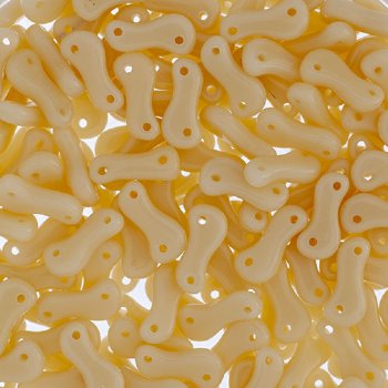 50, 3x10mm Opaque Ivory Czech Glass Link Bead