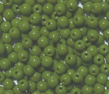 100 4mm Opaque Olive Round Glass Beads