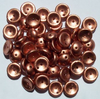 50 4x8mm Metallic Copper Glass Piggy Beads