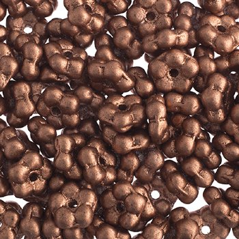 50, 5mm Metallic Copper Glass Forget Me Not Flower Beads