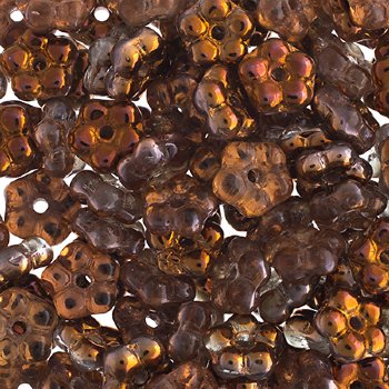 50, 5mm Crystal Sunset Half Coat Glass Forget Me Not Flower Beads