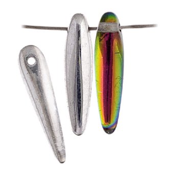 57 5x16mm Crystal Labrador Half Coat Glass Thorn Beads