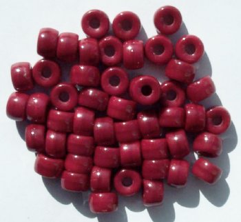 50 6x9mm Opaque Wine Glass Crow Beads