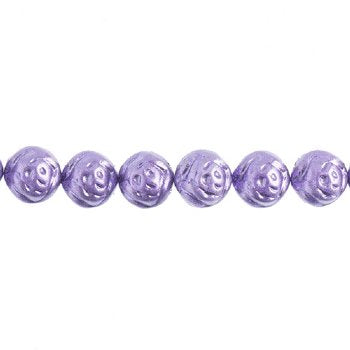22, 8mm Crystal Metallic Violet Dyed Two Hole Candy Rose Beads