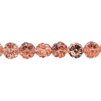 22, 9mm Crystal Capri Czech Glass Pressed Flower Beads