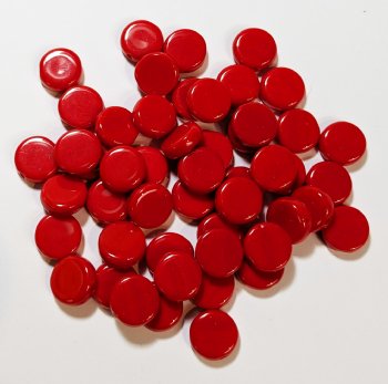 60 9mm Opaque Red Disk Beads