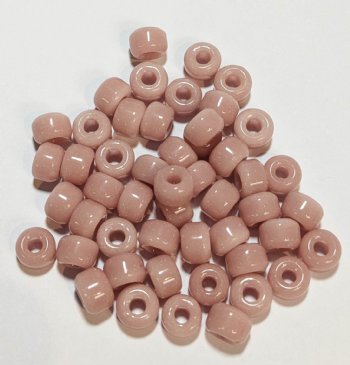 50 6x9mm Milky Rose Glass Crow Beads