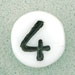 7x4mm White Glass Number Bead - 4