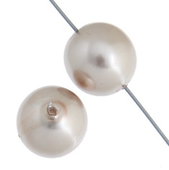 20 12mm Light Coffee Glass Pearl Beads