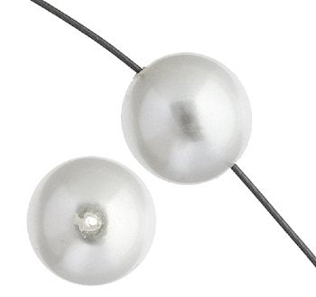 20 12mm White Glass Pearl Beads