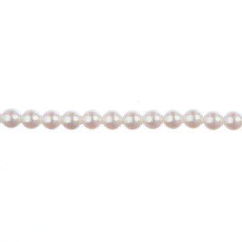 8 inch strand of 4mm Iridescent White Round Glass Pearl Beads