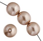 16 inch strand of 4mm Powder Almond Round Glass Pearl Beads