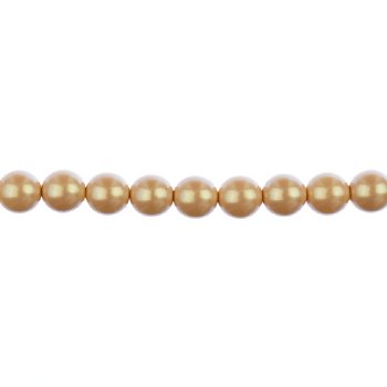 8 inch strand of 8mm Iridescent Dark Cream Round Glass Pearl Beads