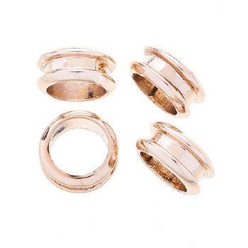 4, 13x5mm Gold Global Chic Round Channel Beads
