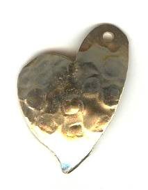 GF1903 1, 18x15mm Gold Filled Hammered Heart Pendant