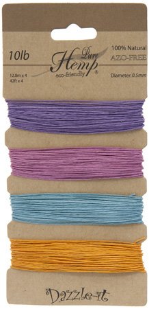 Dazzle-It! Pastel Colour Mix 10lb Hemp Cord - Card