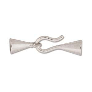 Set of 5 Large Silver Plated Hook and Eye Clasp Ends