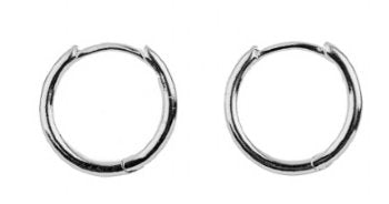 4 Pairs of 16mm Round Silver Huggie Hoop Earrings