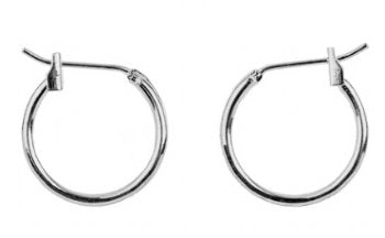 4 Pairs of 16mm Round Silver Huggie Hoop Earrings with Safety Catch