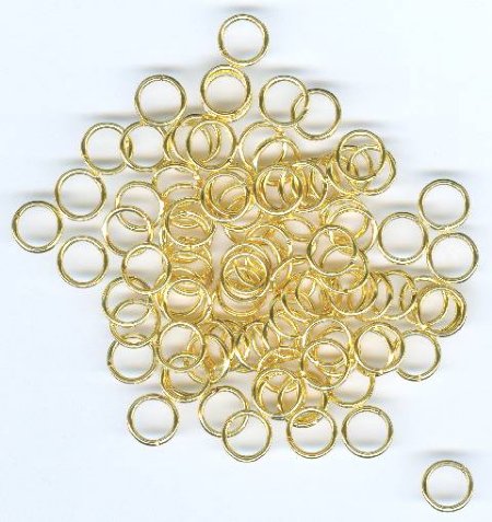 100 9mm Gold Plated Jump Rings
