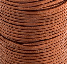 25m of 2mm Round Metallic Copper Leather Cord