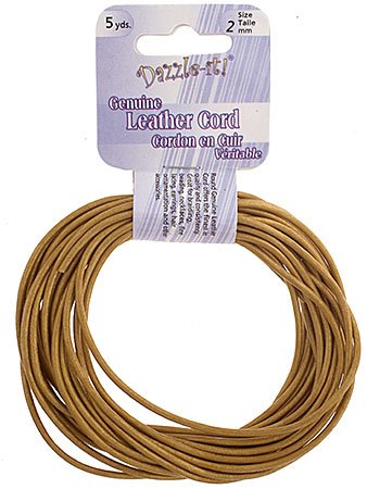 5 yards of 2mm Metallic Gold Leather Cord
