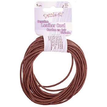 5 yards of 2mm Metallic Copper Leather Cord