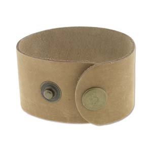 1.5 Natural Leather Cuff Bracelet with Brass Snaps