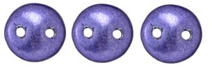 50 6mm Ultra Violet Saturated Metallic Two Hole Glass Lentil Beads