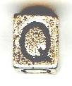 Metal Cube Alphabet Bead - Letter Q