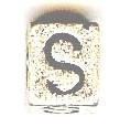 Metal Cube Alphabet Bead - Letter S
