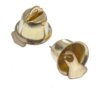 25, 14mm Bright Gold Holiday Bells