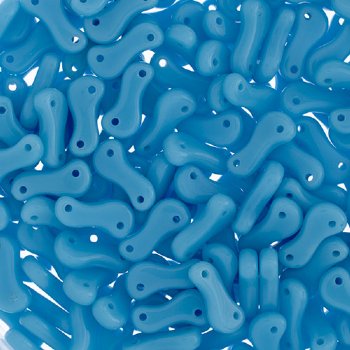 50, 3x10mm Opaque Blue Turquoise Czech Glass Link Bead