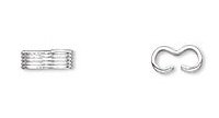 25 6.5x2.5mm Bright Silver Plated Ridged Figure 8 Links
