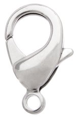 1, 26mm Large Rhodium Plated Lobster Clasp