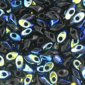 LM4555 - 10 Grams Jet AB 4x7mm Long Miyuki Magatama Drop Beads